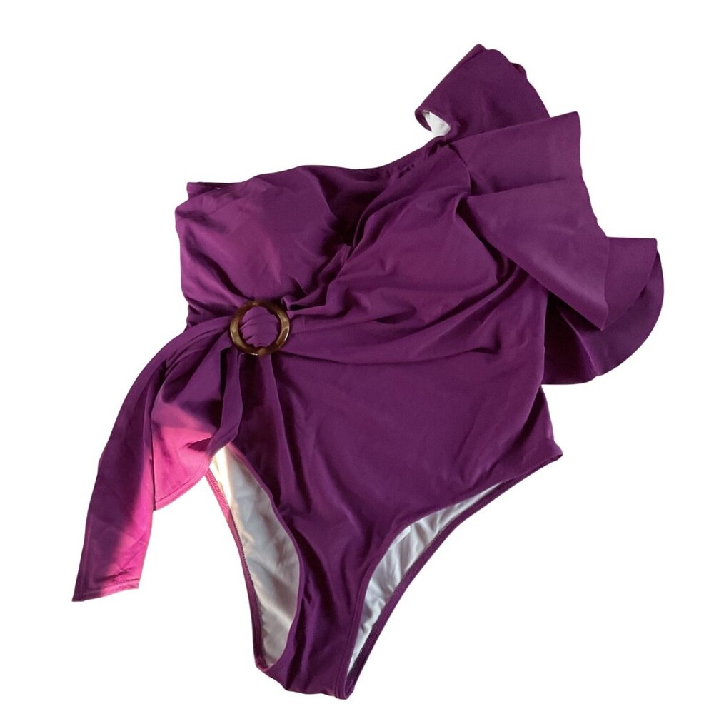 NWT Eloquii Womens One-Shoulder Purple  Tortoise Ring Accent Sz 18 NEW - Picture 2 of 7